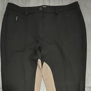 Peace of Cloth black riding pant.Brown inserts.